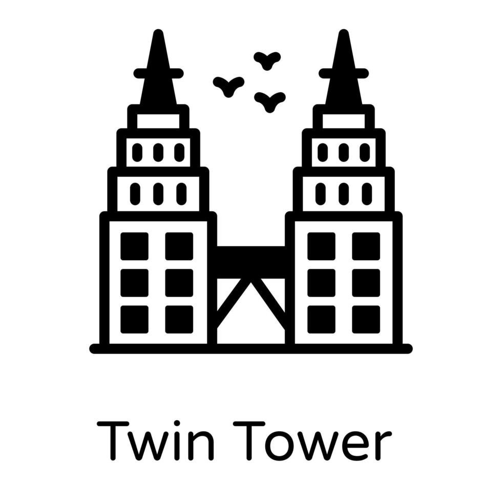 Twin Tower and Landmark vector