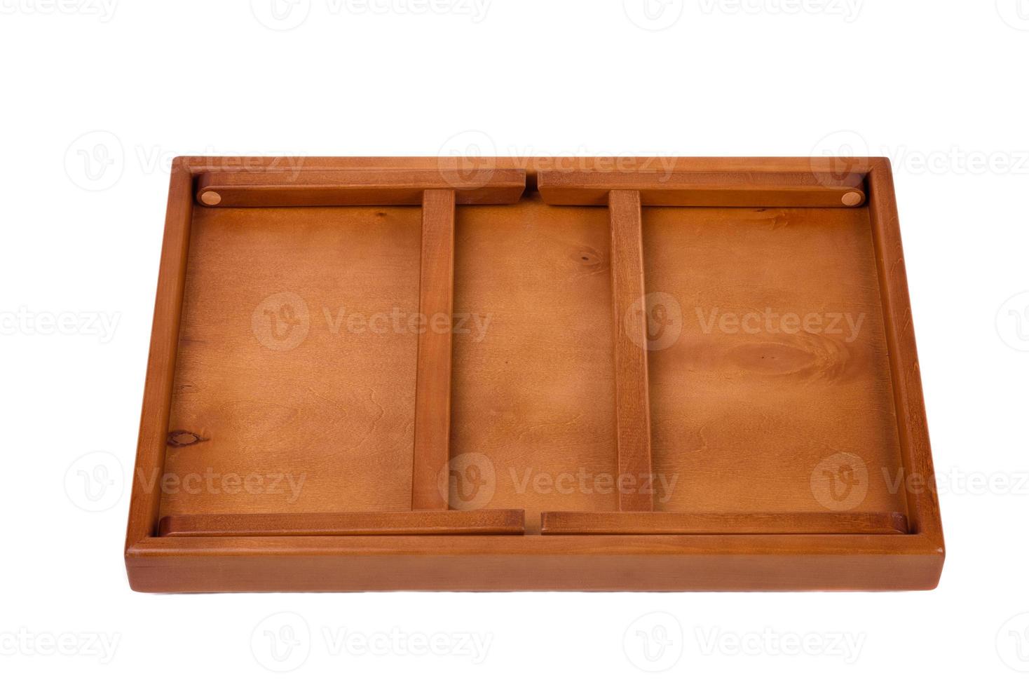 A folding breakfast table with legs on a white background photo