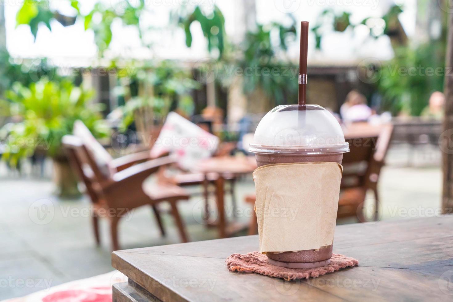 Chocolate frappe in the cafe photo