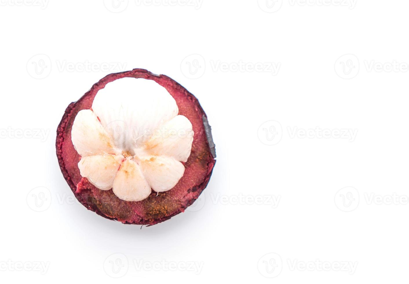 Fresh mangosteen on white background photo