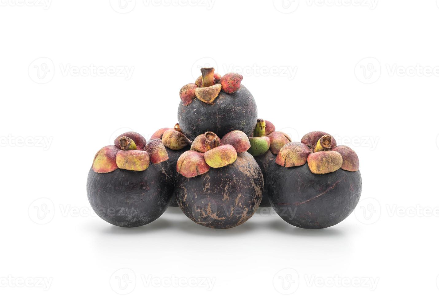 Fresh mangosteen on white background photo