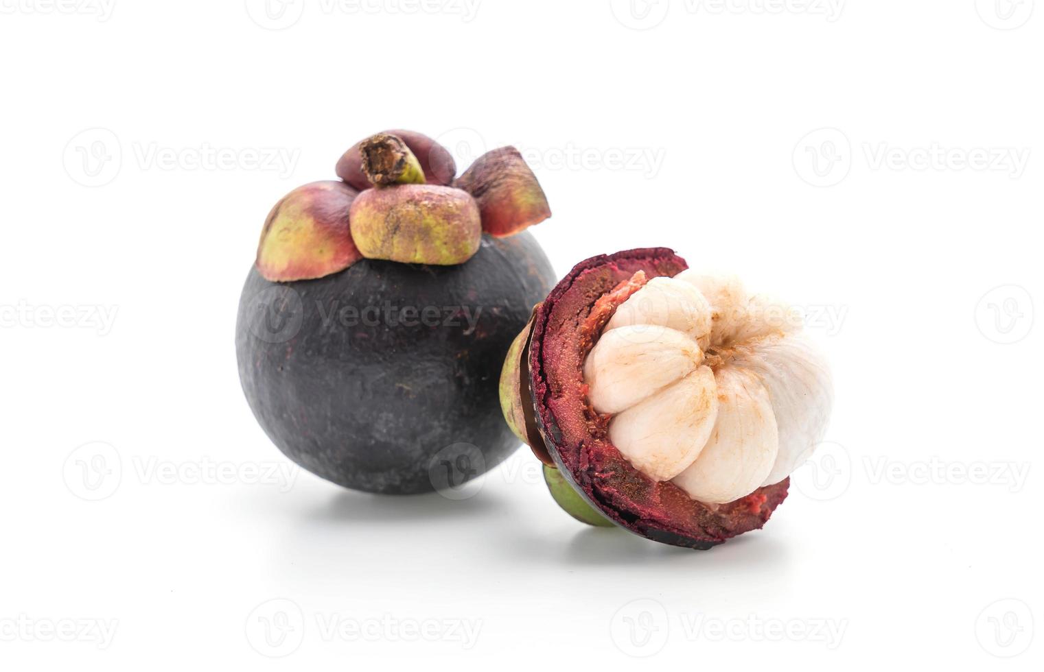 Fresh mangosteen on white background photo