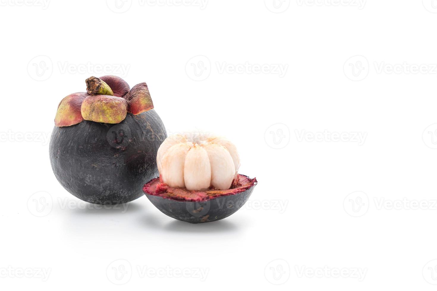 Fresh mangosteen on white background photo