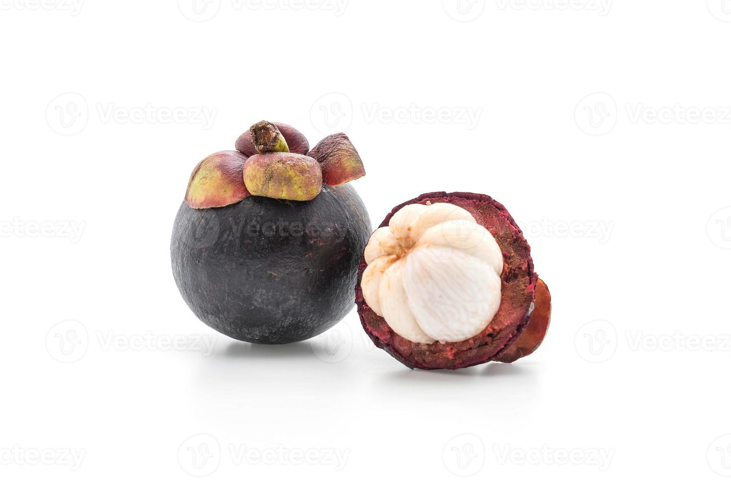 Fresh mangosteen on white background photo