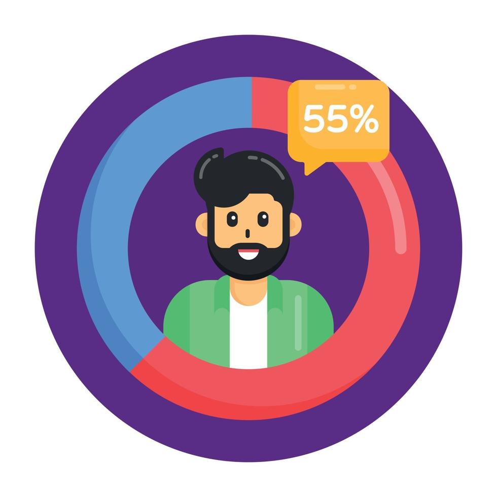 gráfico circular de población vector