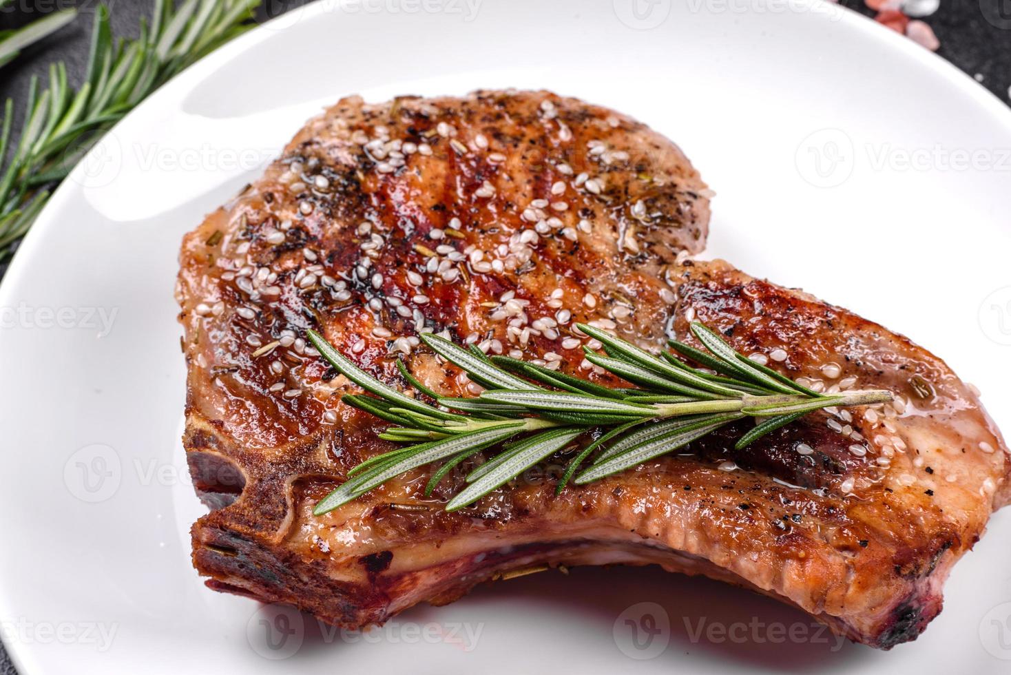 Fresh delicious juicy steak on the bones photo