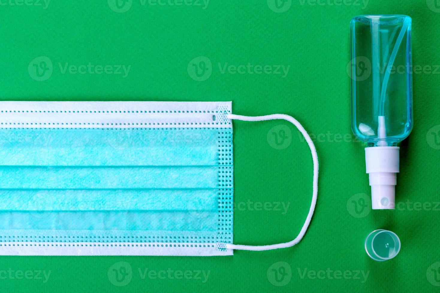 Medical supplies on a colored background as an attribute photo