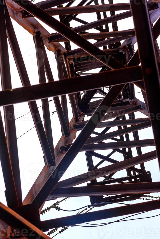 A high-voltage electricity tower photo