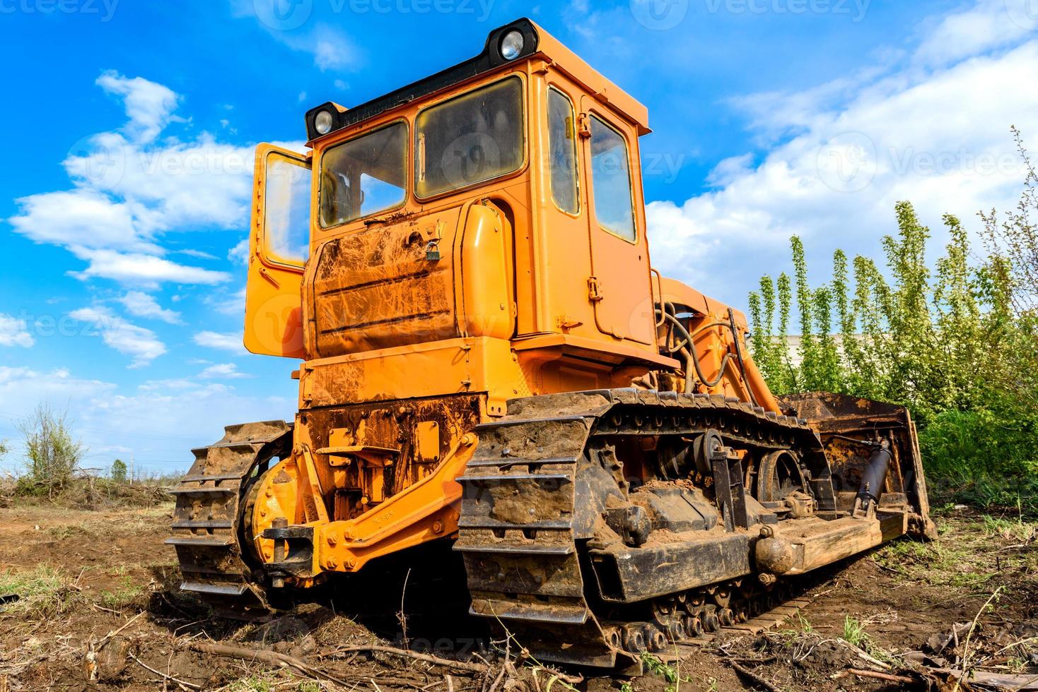 Excavadora de obra de construcción industrial foto