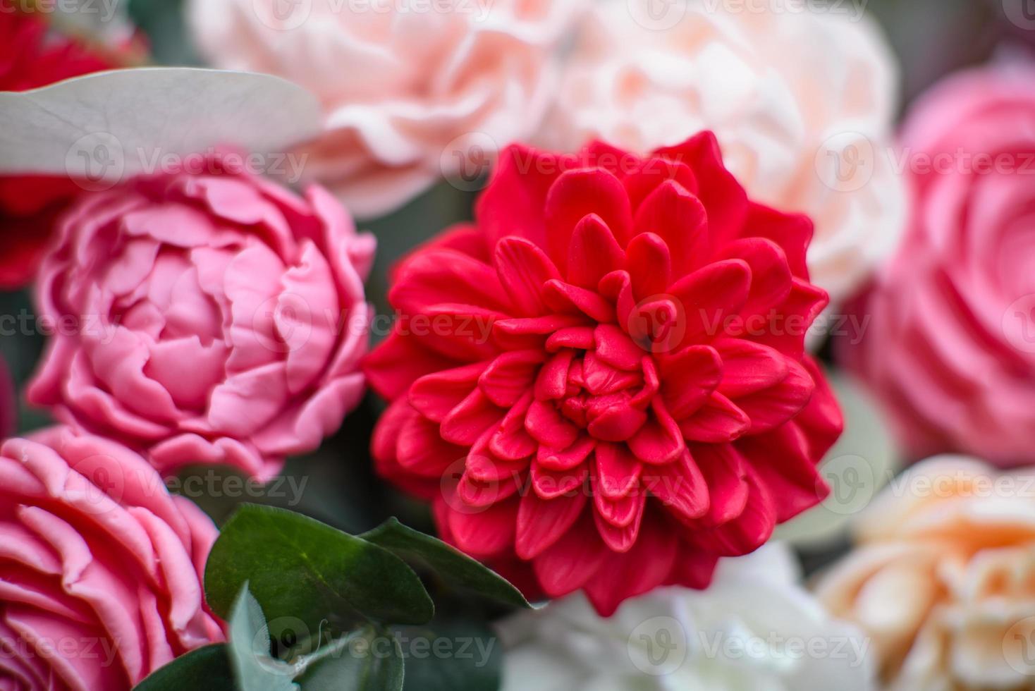 Bouquet of bright colorful made from soap photo