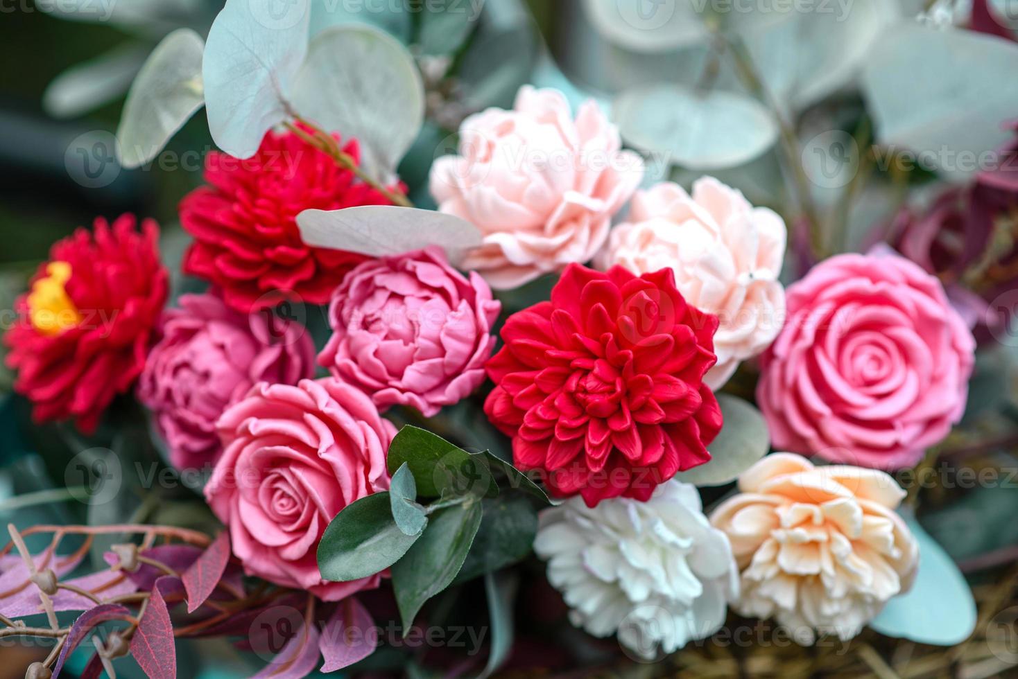 Bouquet of bright colorful made from soap photo