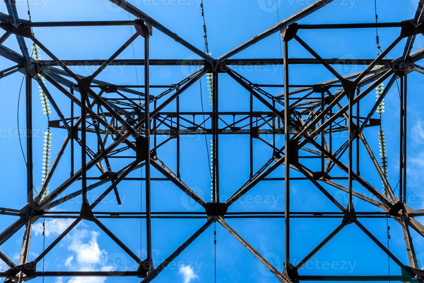 High voltage electric pillar from under photo