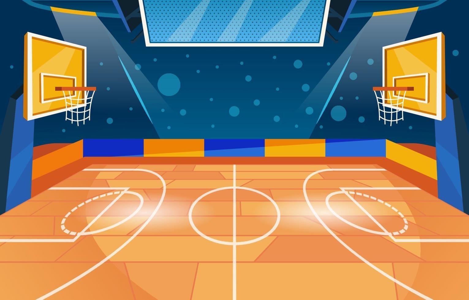 cancha de baloncesto moderna vector