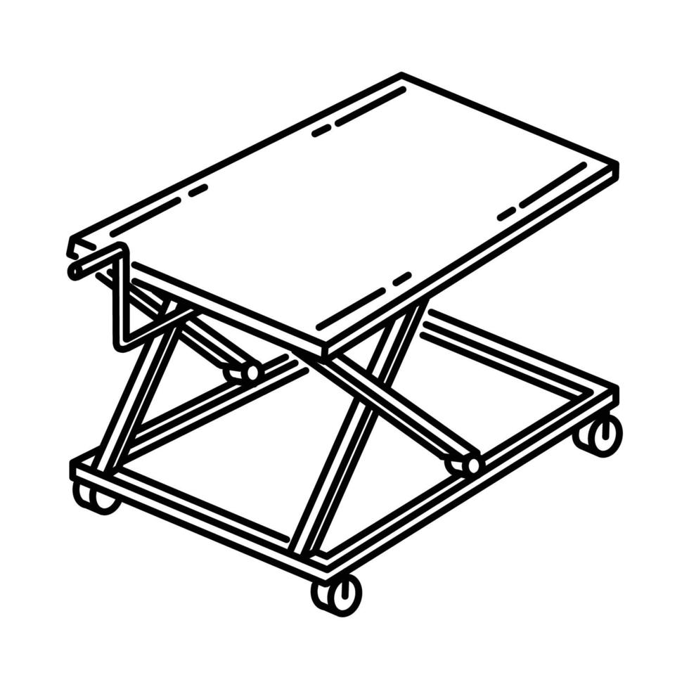 icono de carros de tijera. Doodle dibujado a mano o estilo de icono de contorno vector