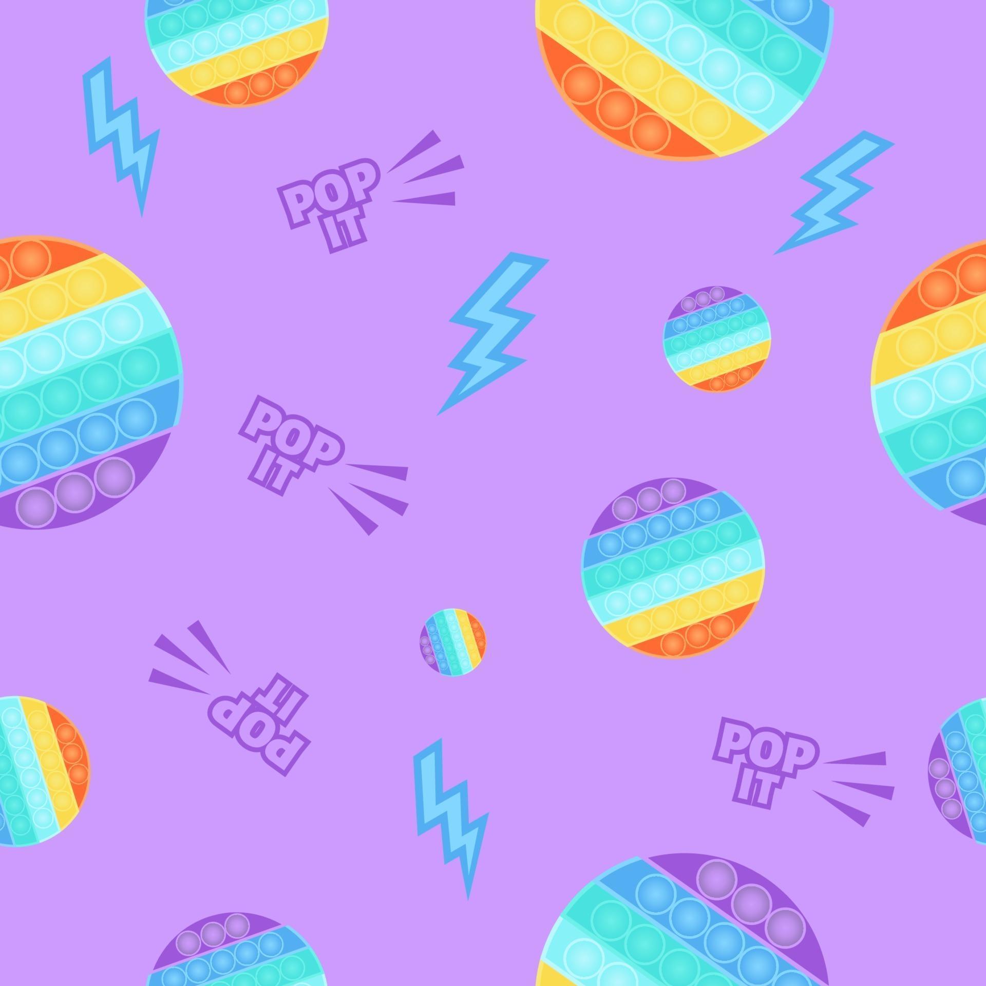 Pop it fidget toy seamless vector pattern on lilac background. 3142763