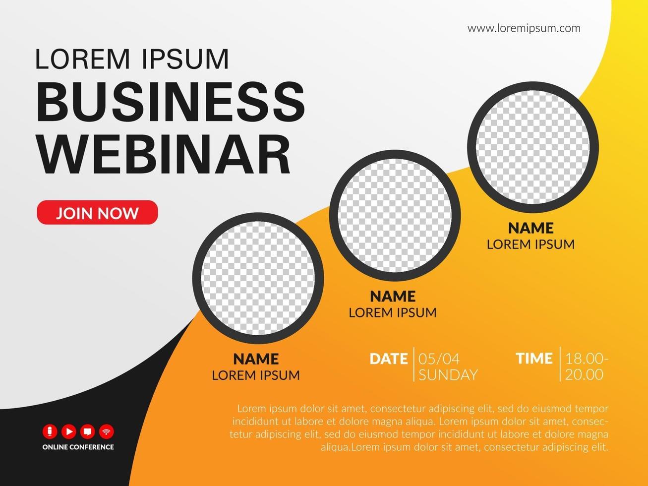 Banner webinar template vector