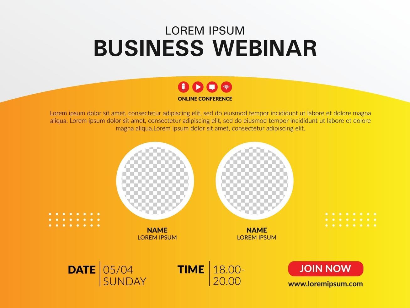 Banner webinar template vector