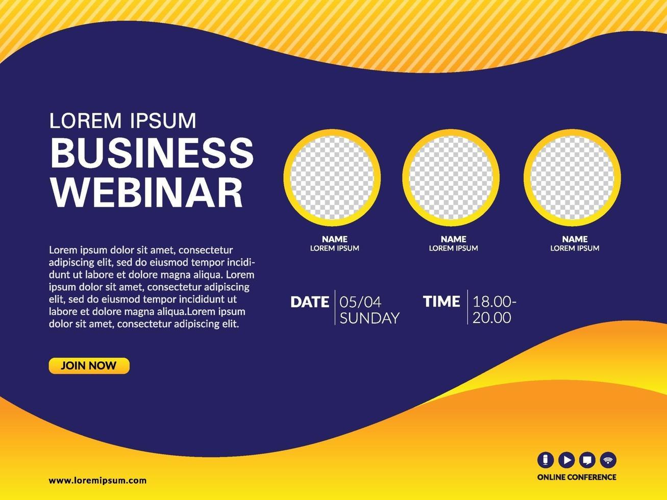 Banner webinar template vector
