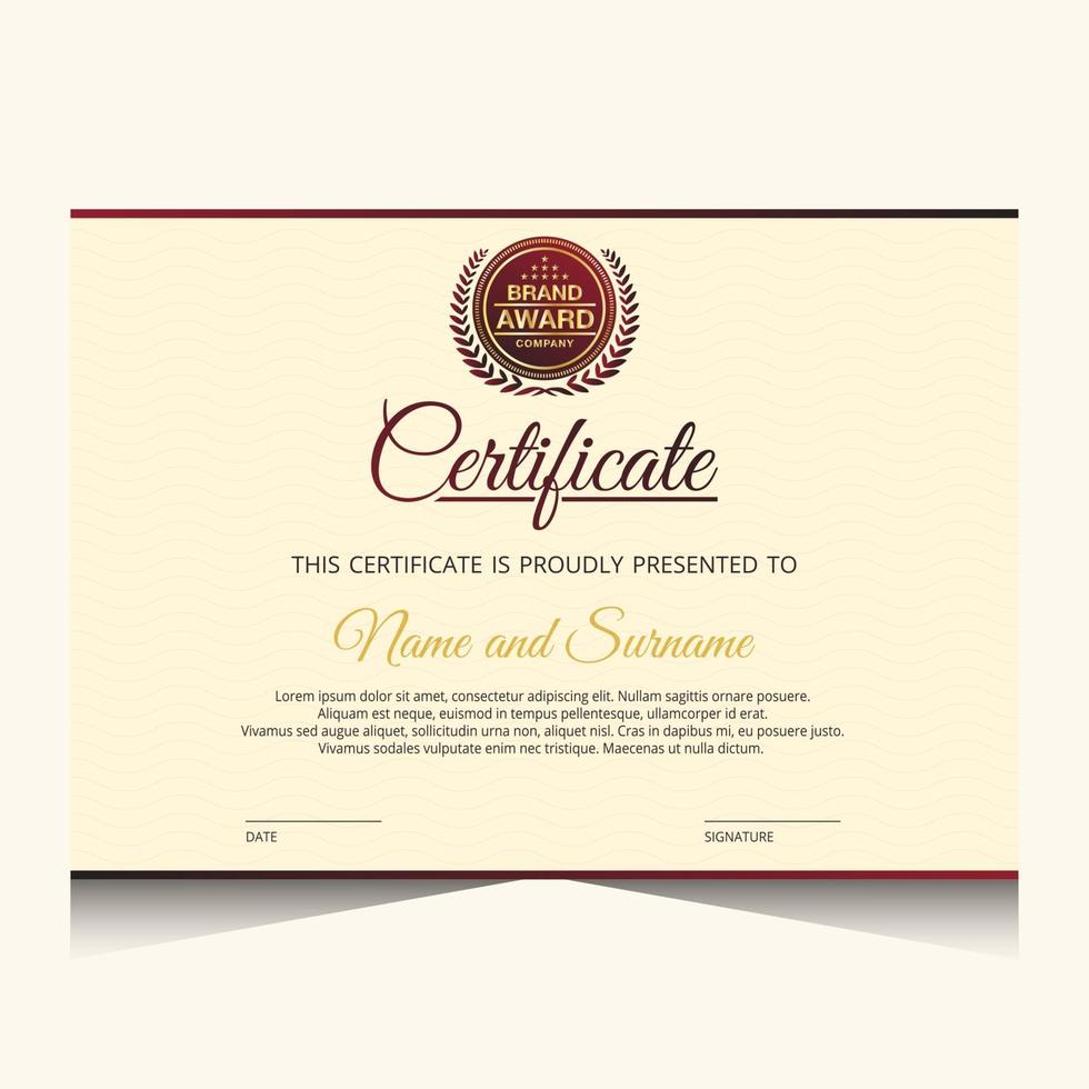 Elegant Luxury Certificate Template Design vector