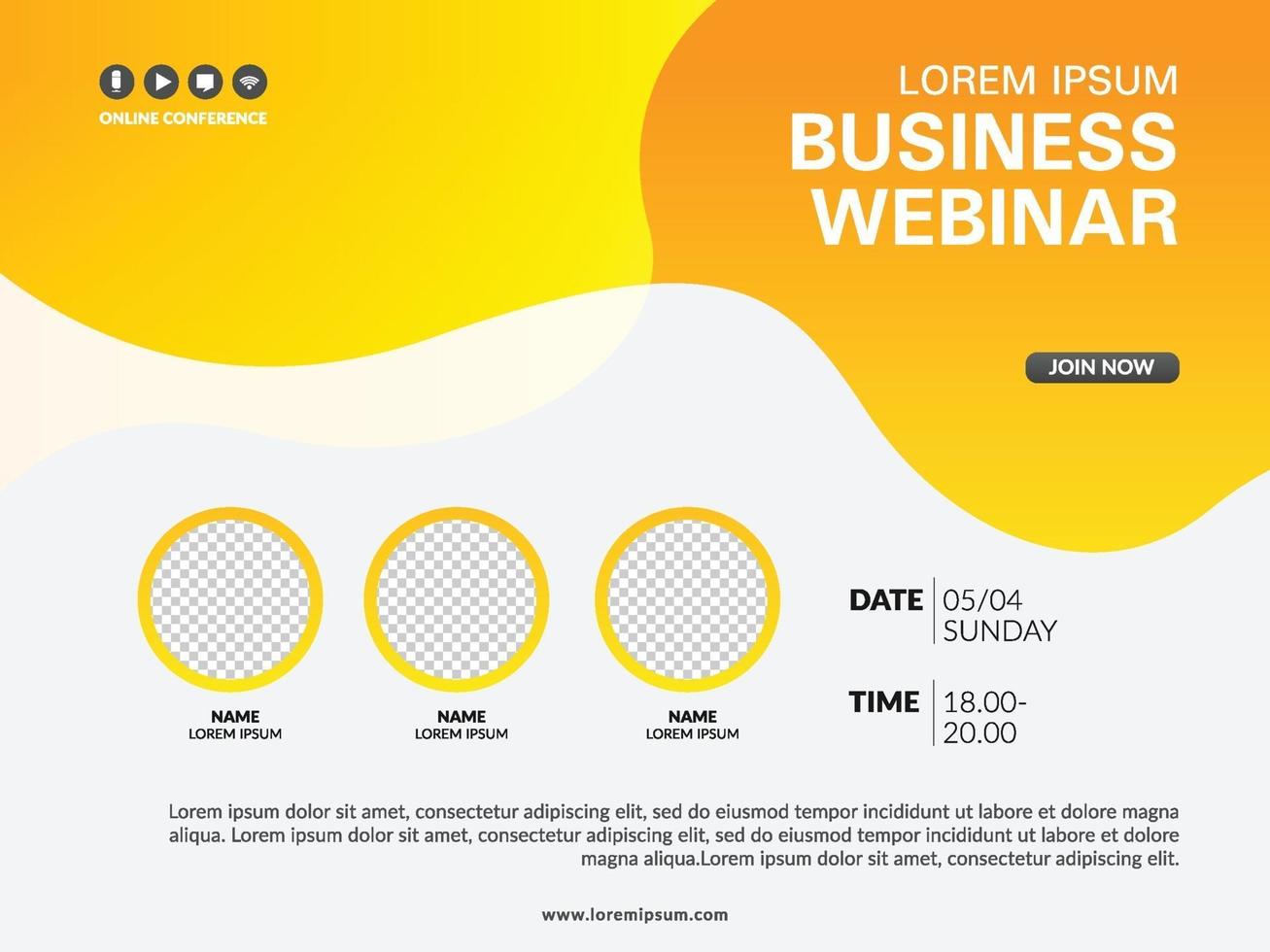 Banner webinar template vector