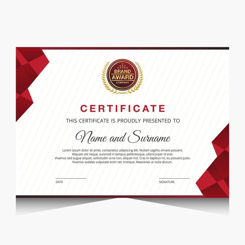 Elegant luxury certificate template design vector