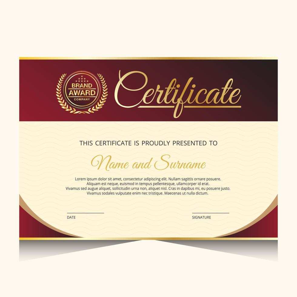 Elegant Luxury Certificate Template Design vector