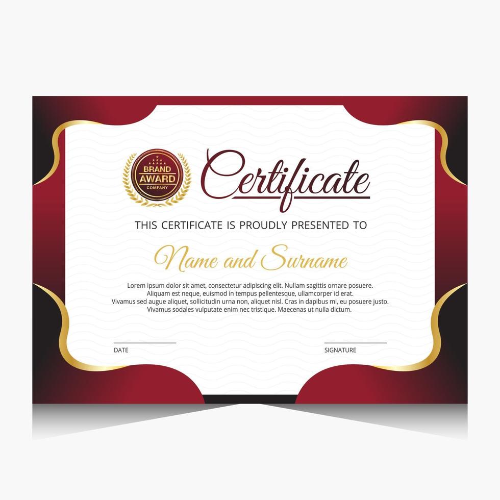 Elegant luxury certificate template design vector