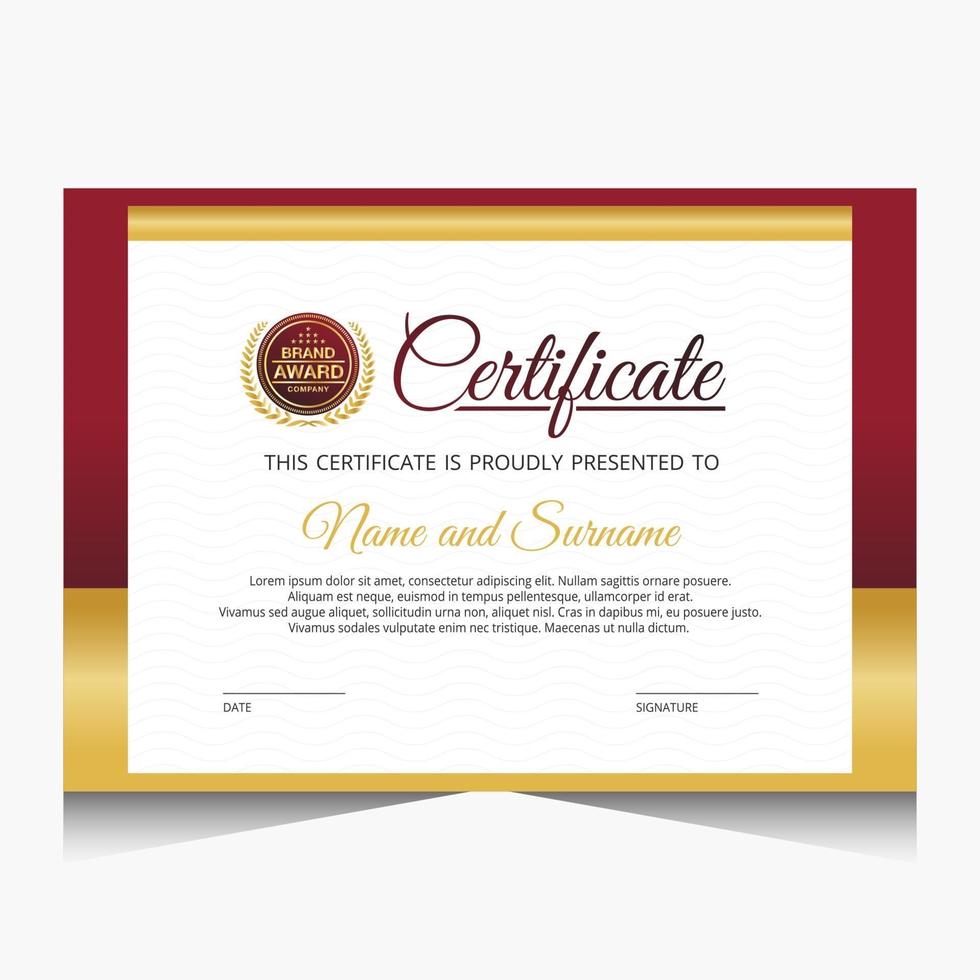 Elegant luxury certificate template design vector