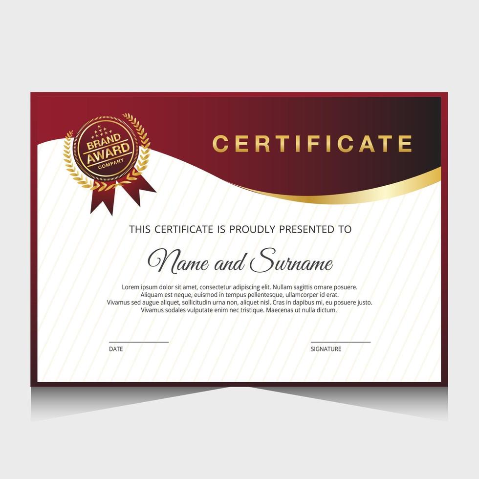 Elegant luxury certificate template design vector