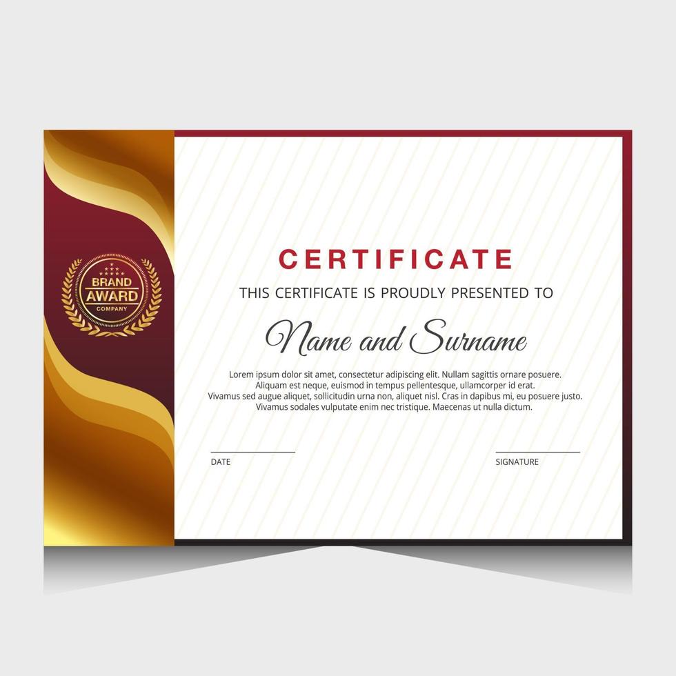 Elegant luxury certificate template design vector