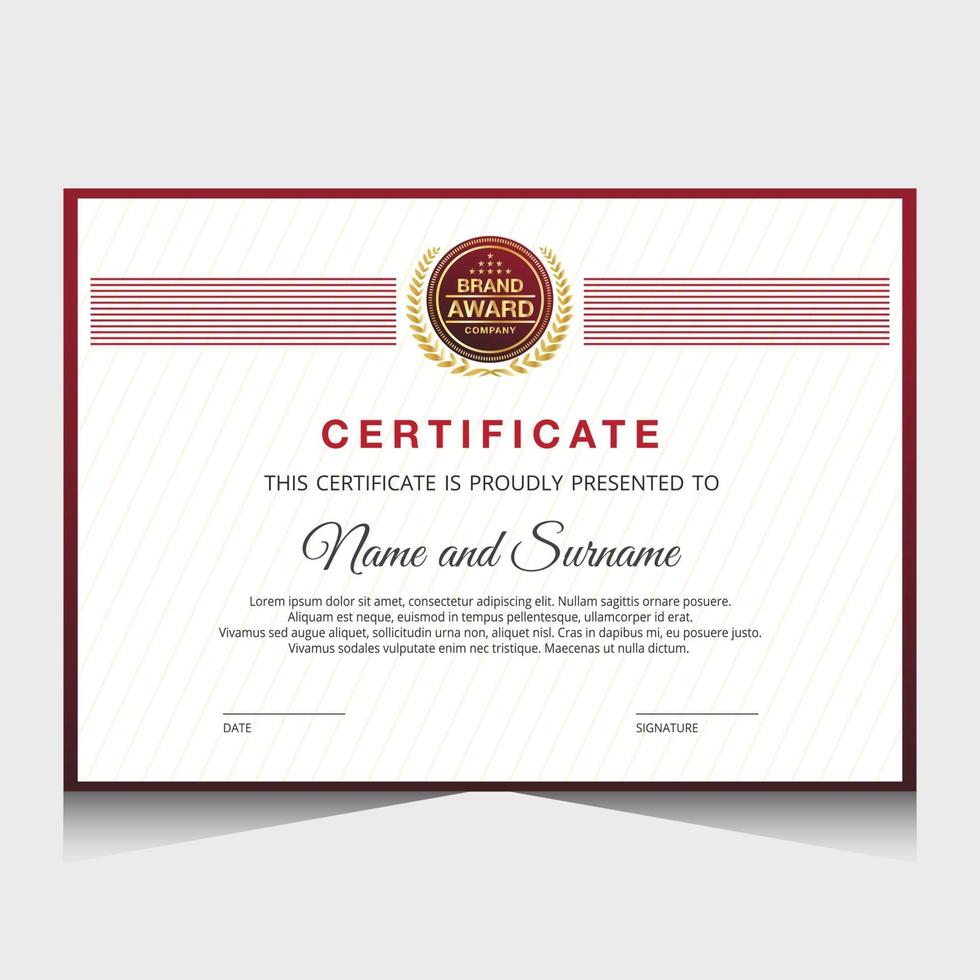 Elegant luxury certificate template design vector