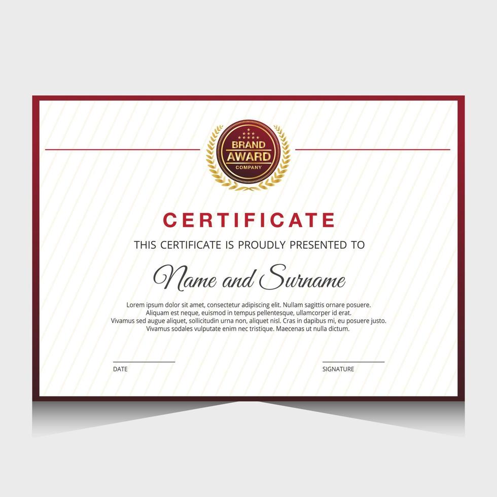Elegant luxury certificate template design vector