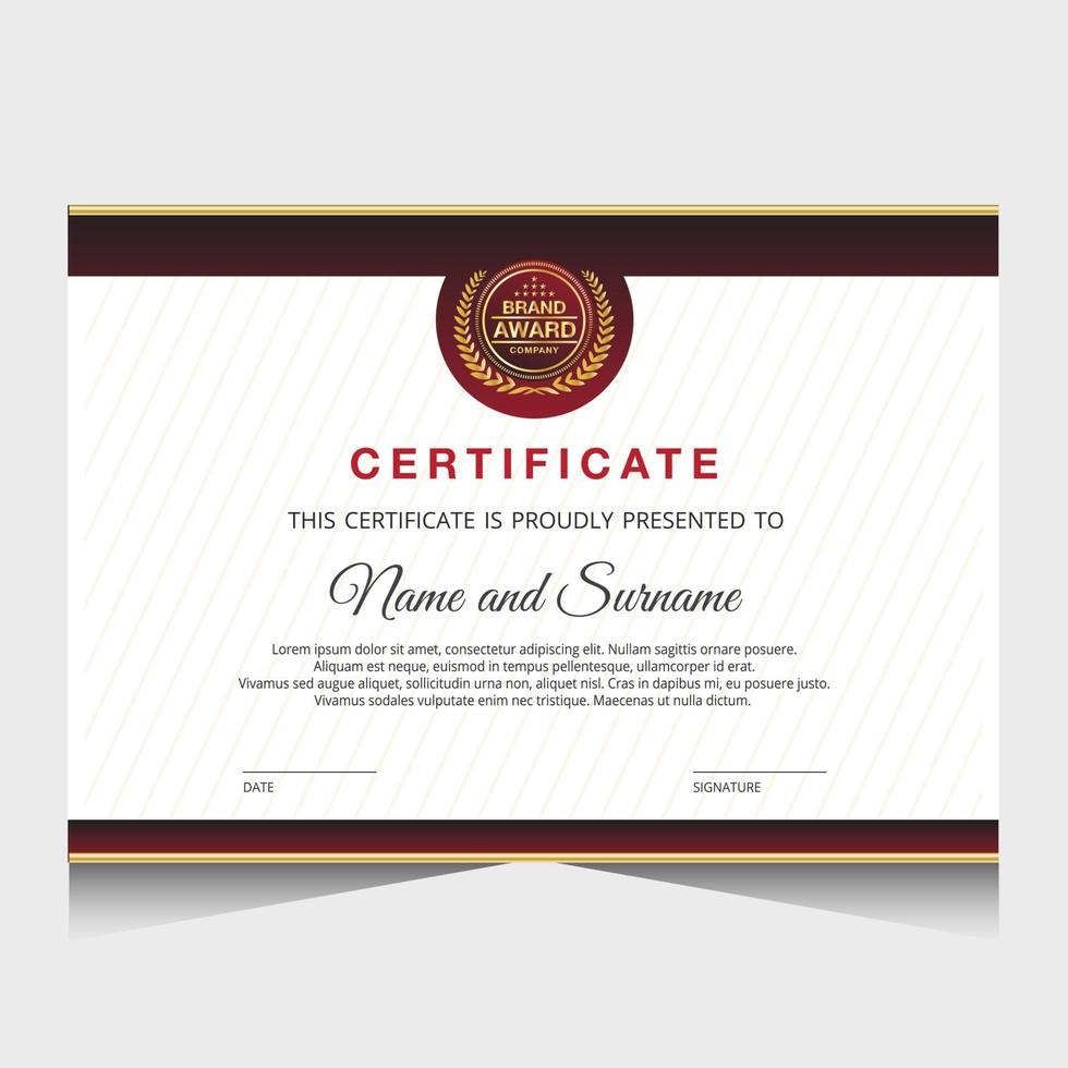 Elegant luxury certificate template design vector