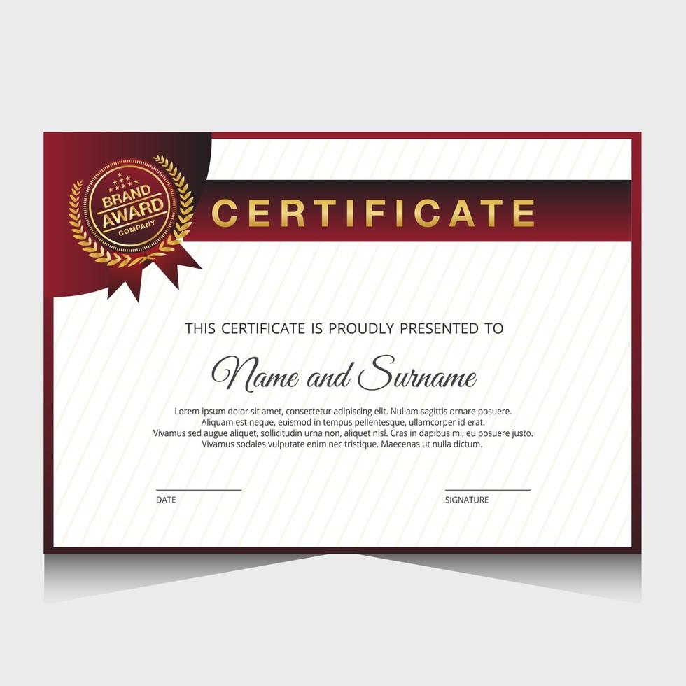 Elegant luxury certificate template design vector