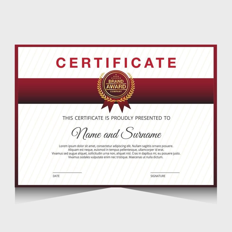 Elegant luxury certificate template design vector