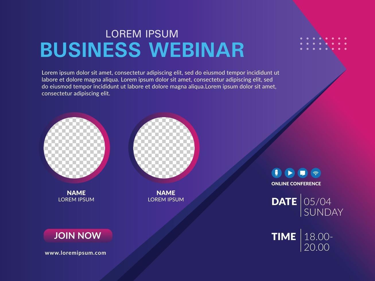 Banner webinar template vector