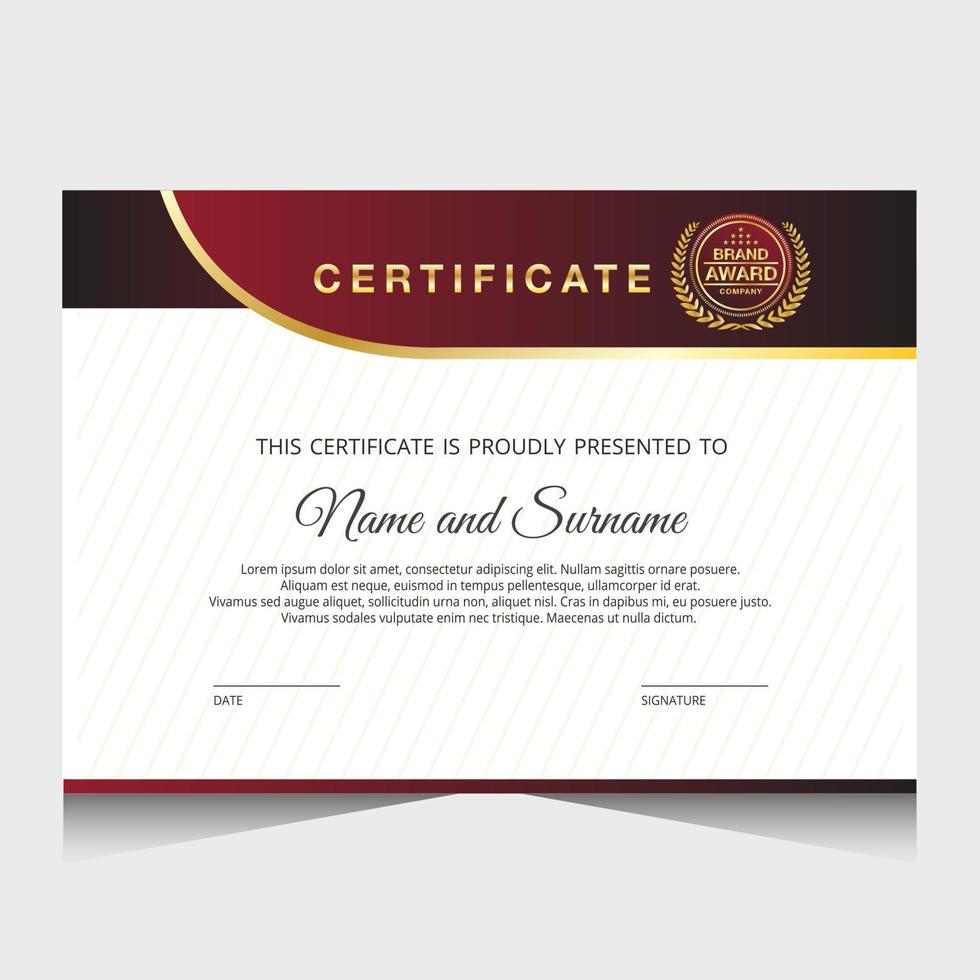 Elegant luxury certificate template design vector