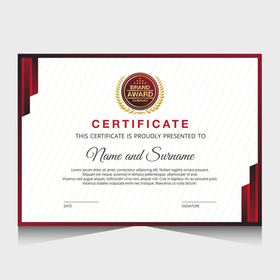 Elegant luxury certificate template design vector
