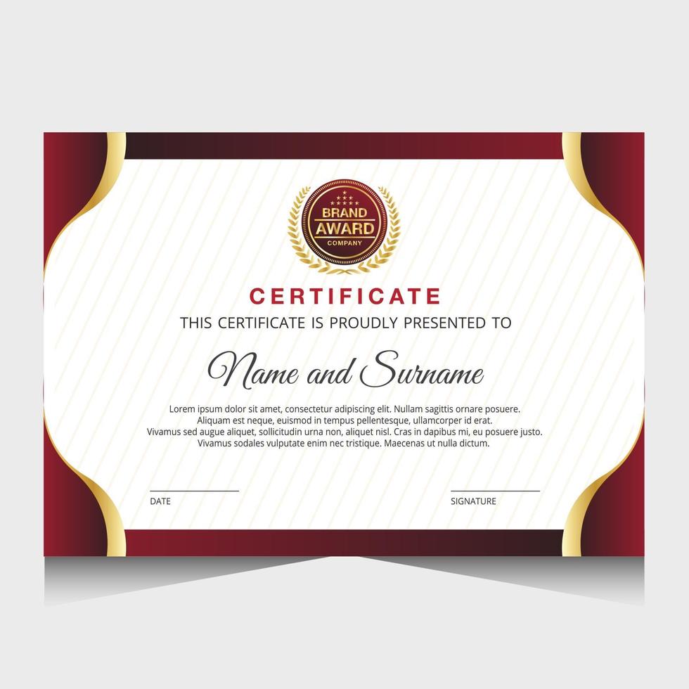 Elegant luxury certificate template design vector