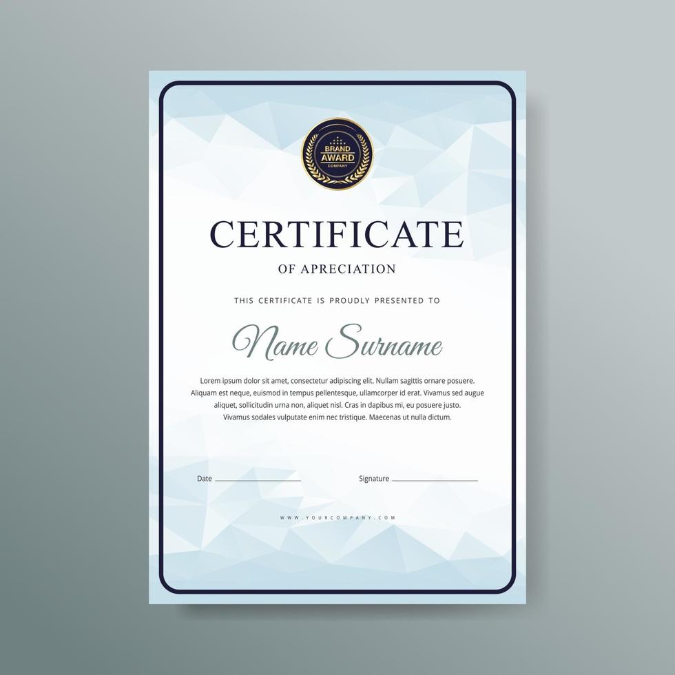 elegante diseño de plantilla de certificado de lujo vector