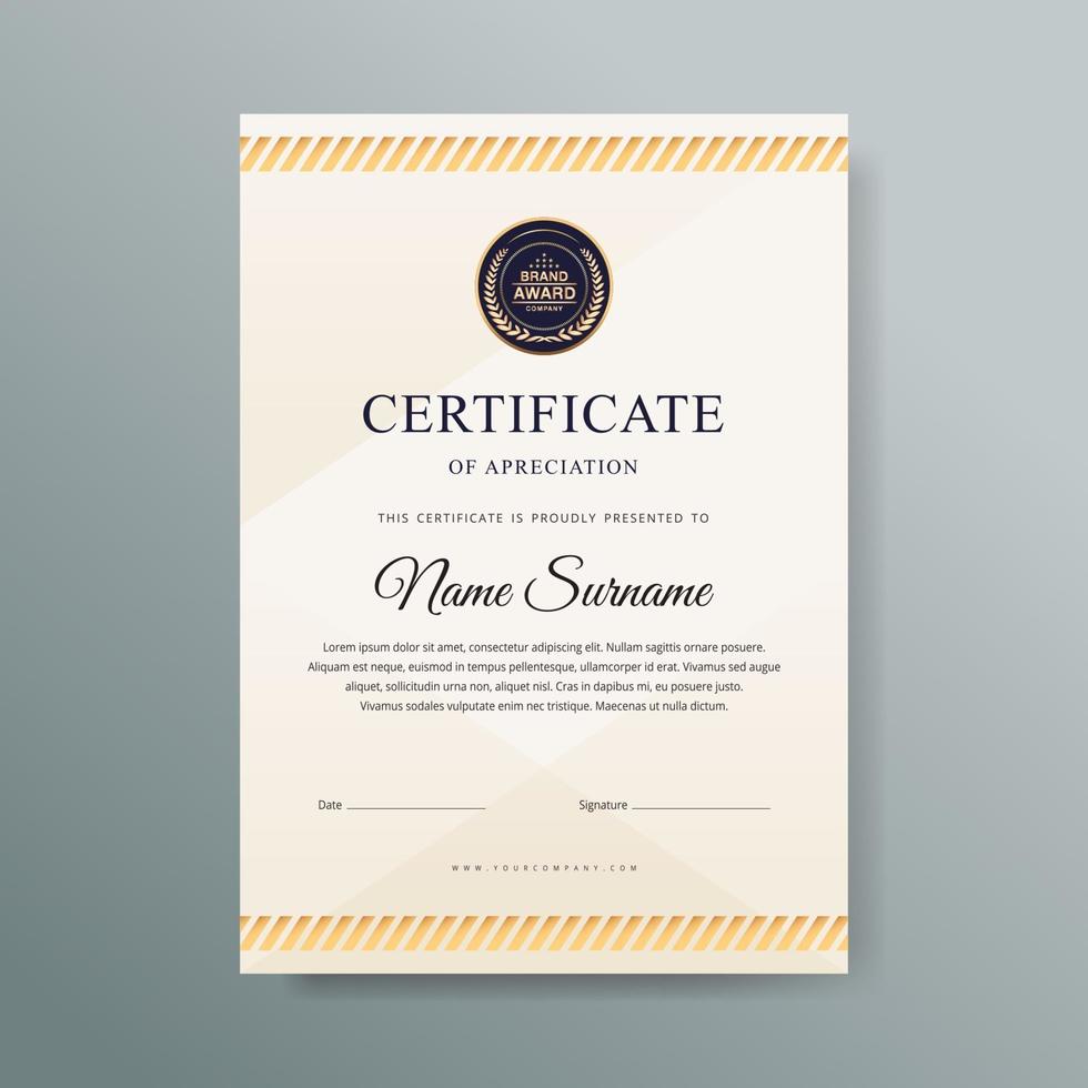 Elegant luxury certificate template design vector