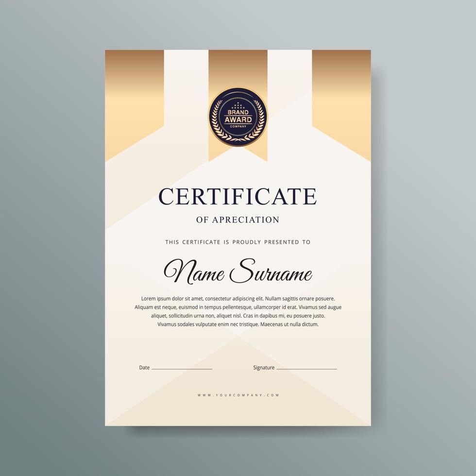 elegante diseño de plantilla de certificado de lujo vector