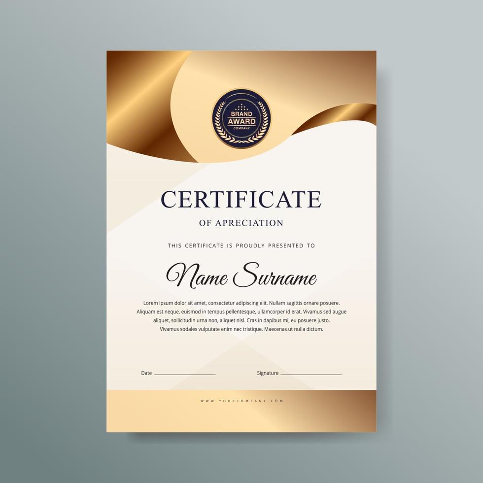 Elegant luxury certificate template design vector