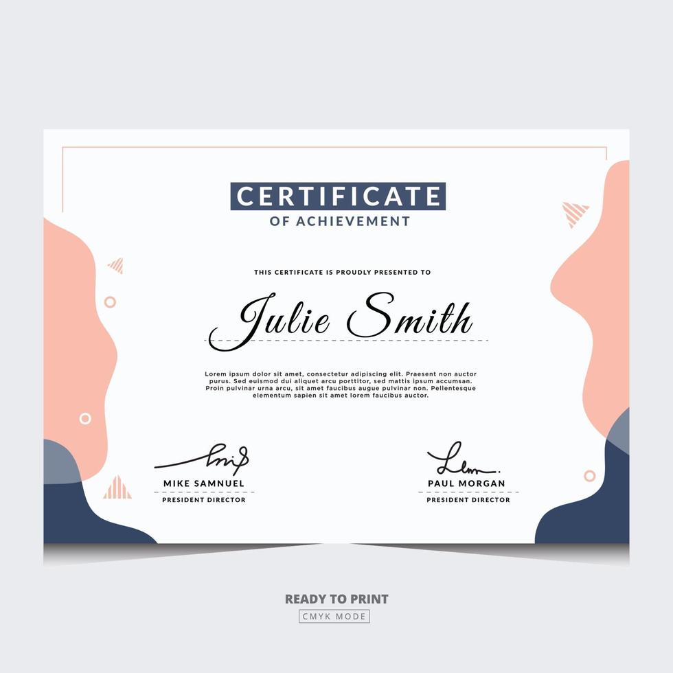 Elegant luxury certificate template design vector