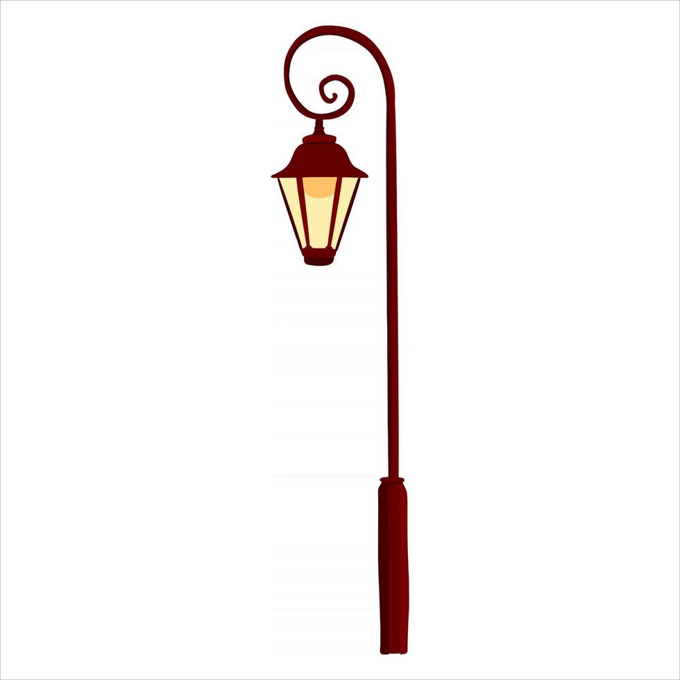 Street light. Lighting for city, park. Cartoon style. vector