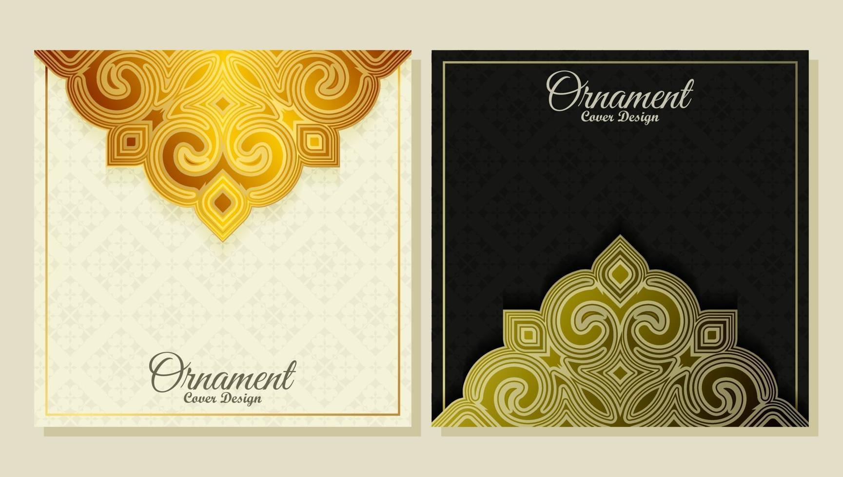 cubierta de elegante motivo estampado en color dorado vector