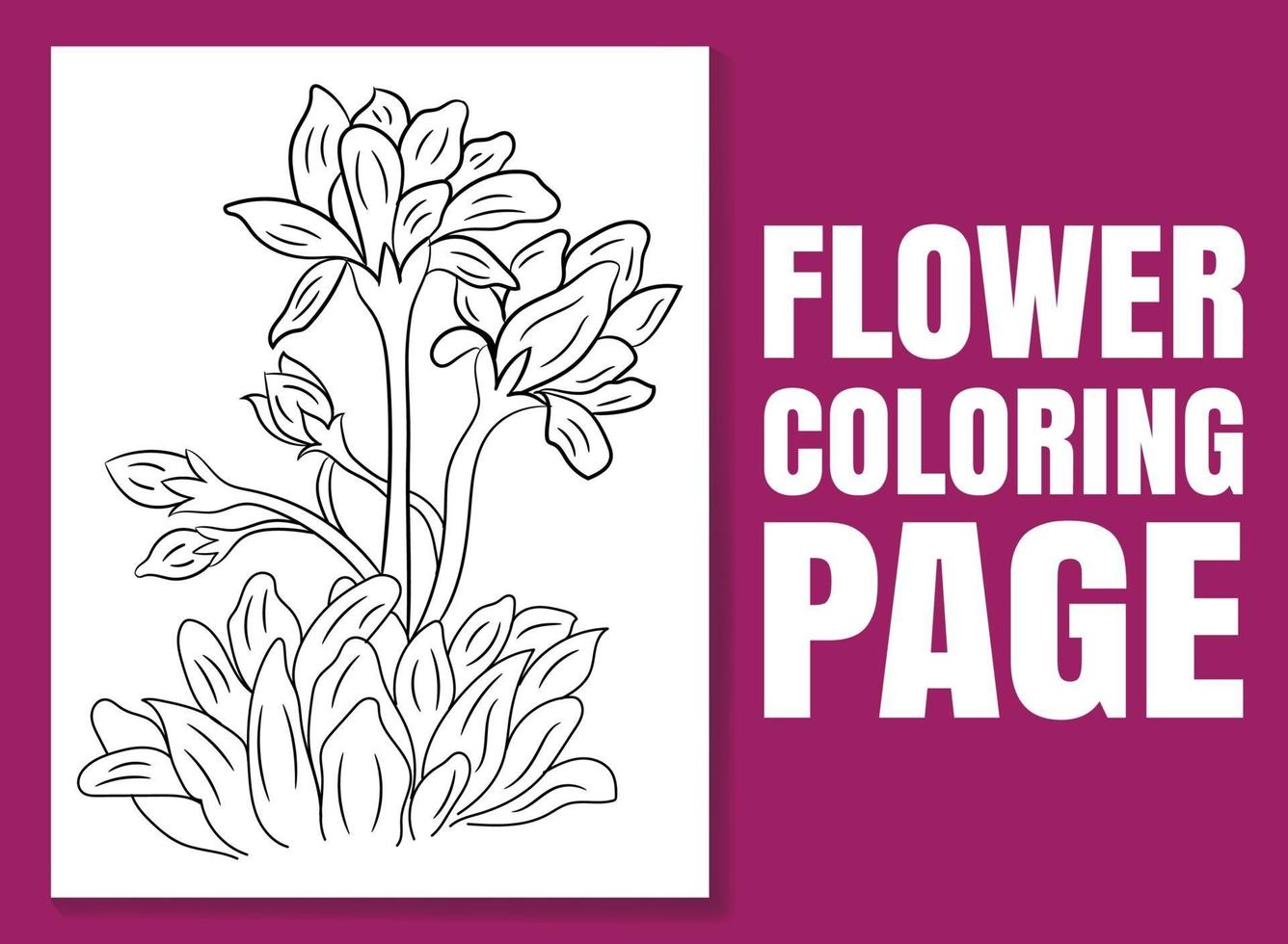 Floral coloring book page for adults and children. coloring page vector