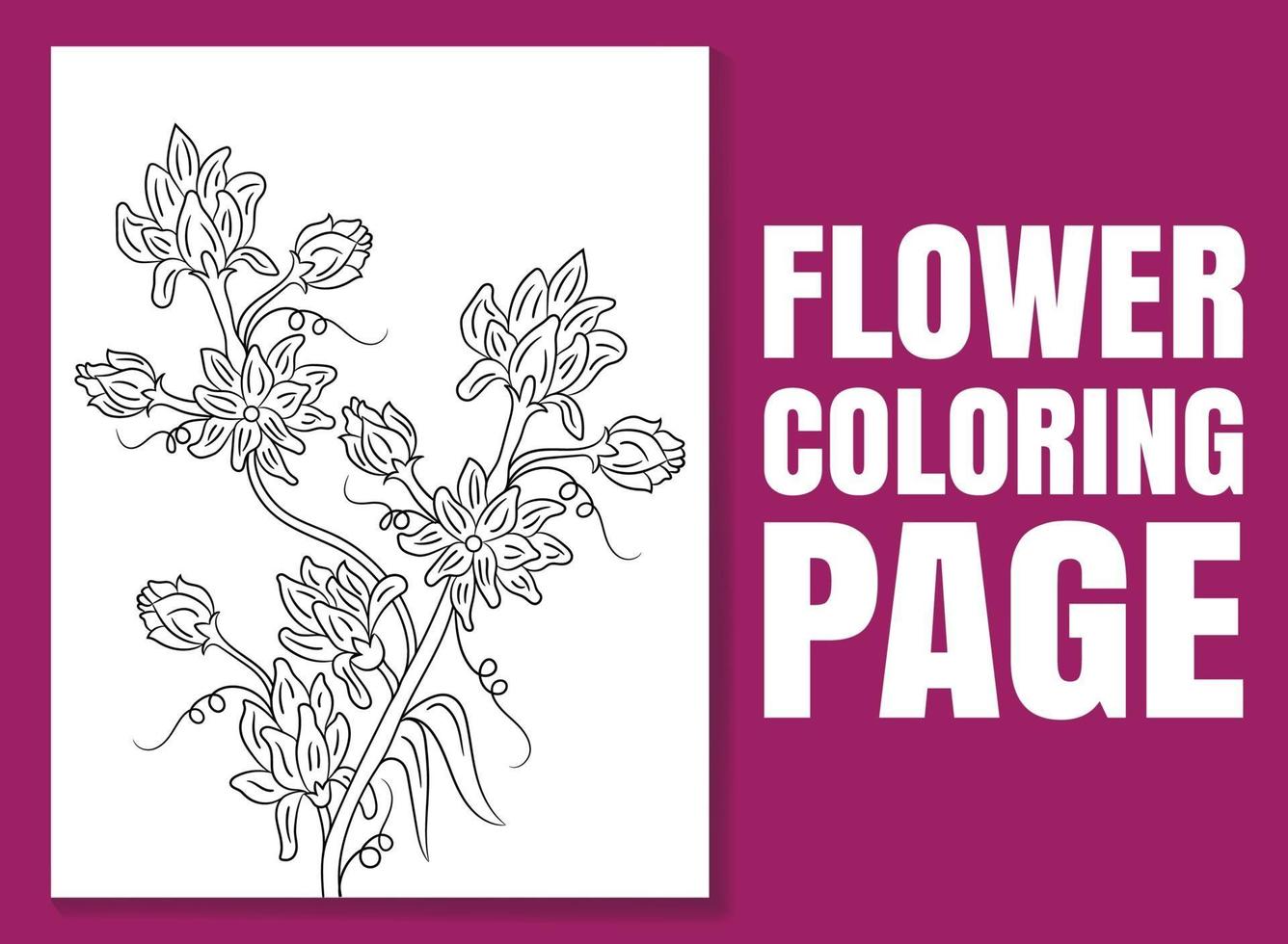 Página de libro para colorear floral para adultos y niños. página para colorear vector