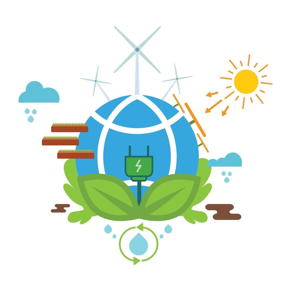 renewable and clean energy illustration. vector