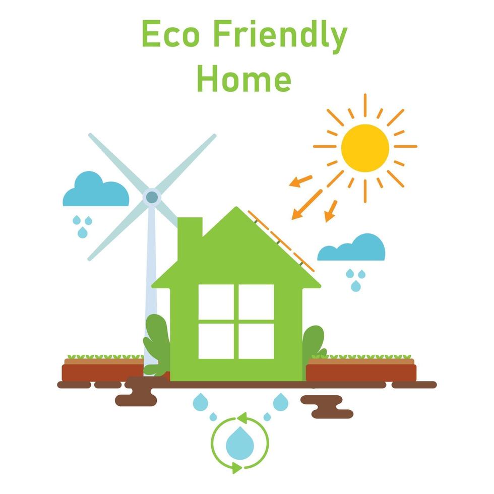 eco friendly home illustration design. vector